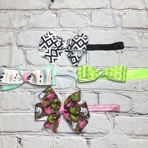 Hair Bows Baby Girl Size 3-6m Set of 4